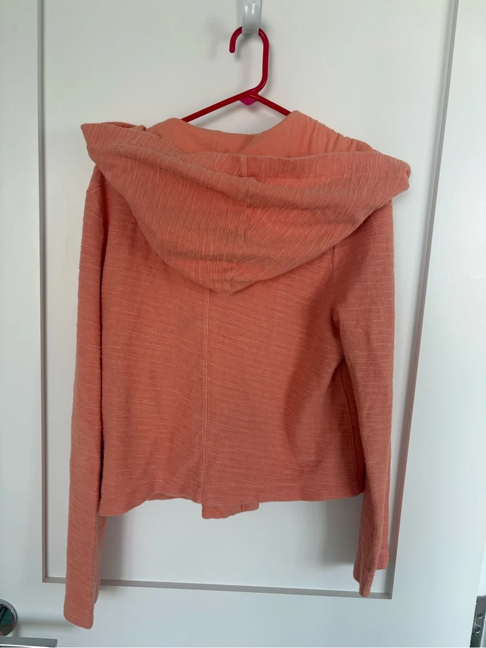 Anthropologie Saturday Sunday Asymmetrical Zip Hoodie Jacket Coral Large